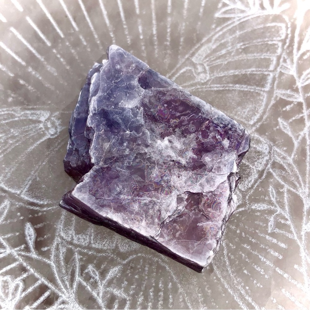 Raw Flashy Lepidolite Slab